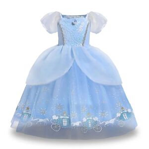 Elsa Prinsessekjole Børn Piger Askepot Elegant Prinsesse Tulle Tutu-kjole Fødselsdagsfest Cosplay-kostume 140cm
