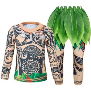 Moana Maui Cosplay kostume til drenge Halloween Carnival Party kostume sæt 130cm