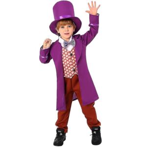 Halloween Chocolate Factory Cos kostume Willy Wonka Cosplay kostume Børnenes feriefest Carnival-yuyu L (125cm-135cm)