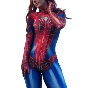 Kvinder Spiderman Bodysuit Halloween Superhelte Cosplay Kostume Catsuit Stretch Jumpsuit Playsuit M