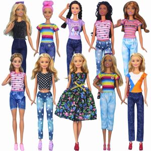 Barbie mode kostume, 10 styk, 10 dukke tilbehør, for