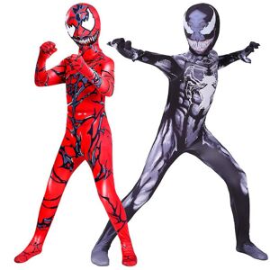 CNMR Venom Carnage Spiderman Cosplay Kostume Børne Voksen Zentai Bodysuit V Black 110 Kids (100-110cm)