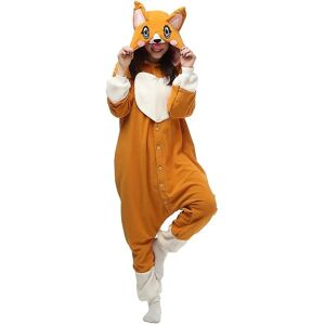 Vinter tegnefilm Kigurumi Dyr Voksne Onesies Kvinder Pyjamas Pyjamas Kostumer Jumpsuit Cosplay Halloween julegave-corgi XL