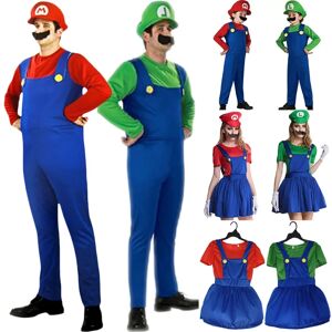 Børne Super Mario kostume fancy dress fest kostume hat sæt Red-Boys 7-8 Years