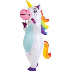 Creations oppusteligt kostume Unicorn Full Body Unicorn Air Blow-up Deluxe Halloween kostume - voksenstørrelse