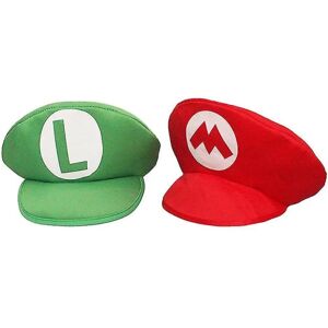 Super Mario Bros Luigi Cartoon Cosplay Hat Klassisk Legetøj Anime Figur Halloween Sjove Tøj Unisex Børn Voksen Kasket Festgaver W Red