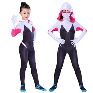 Halloween Ghost Spider Gwen med maske Cosplay Costume Kid 110