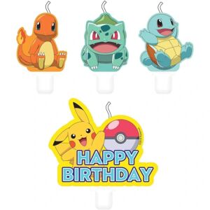 Pokémon 4-Pack Pokemon Kagelys Fødselsdag Lys Parti Multicolor one size