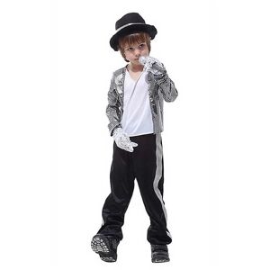 FMYSJ Børn Michael Jackson Cosplay kostume Drenge Piger Performance Outfits Sæt Halloween Party Fancy Dress (FMY) 6-8 Years