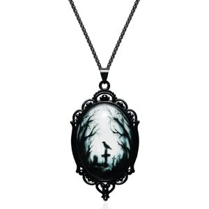 Heyone Halloween Gothic Jewelry goth vedhæng halskæde som Halloween kostume, Gothic halskæde til Goth tilbehør, Halloween halskæde