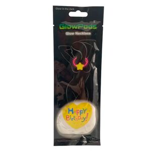 Satana Halskæde M/hjerte- Selvlysende Glow Stick - 2 Modeller (Farve: Happy Birthday Gul)