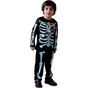 Legbilligt.dk Candy Skelet Dragt - 104 Cm Halloween Kostumer