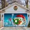 Odevmensy Tapiz de ambiente festivo, fondo de puerta de garaje, estilo navideño, color vibrante, resistente a la intemperie, manta de pared fácil de colgar