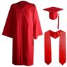 manjianjing 3 unids/set vestido de graduación para adultos conjunto de sombrero uniforme escolar Unisex Cosplay traje de soltero conjunto vestido académico con flecos sombrero académico conjunto de capa