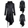 bukaixindianpu Vestido de disfraz de Halloween, chaqueta gótica Steampunk de mediados de siglo, abrigo de brocado negro