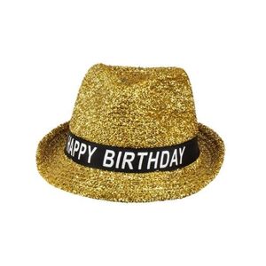 Boland chapeau Happy Birthday unisexe taille unique or - Publicité