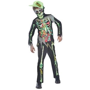 Amscan costume Toxic Zombiejunior noir/citron vert 8-10 ans 4 pièces - Publicité