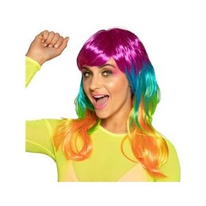 Boland perruque cheveux mi-longs fluo multicolore femme - 85702 - Publicité