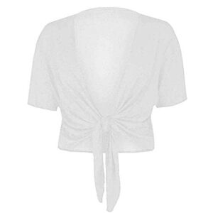 Fashion Essentials Women's Short Sleeve Bolero White 48-50 - Publicité