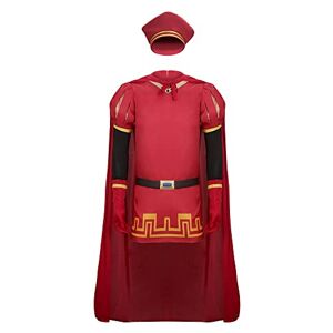 LIKUNGOU Robe de Roi Lord Farquaad Cosplay Costume Ensemble Complet avec Chapeau Rouge Tenue pour Hommes Adulte Halloween Noël Déguisements Accessoires (XXL) - Publicité