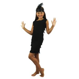 I LOVE FANCY DRESS Déguisement enfant jeune fille délurée en Noire Robe à franges sur le devant avec bandeau assorti Tenue de style des années 1920 pour les filles (10-12 Ans) - Publicité