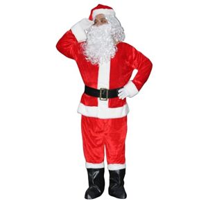 MYSTELLA Costume de Père Noël pour Hommes Complet de Déguisement de Noël Vêtement de Père Noël Homme(M) - Publicité