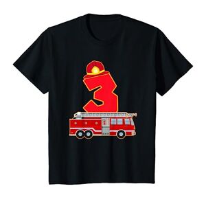 Chemise D'anniversaire Des Enfants Des Pompiers Enfant 3e Anniversaire Du Pompier 3 Ans De Costume De Pompier T-Shirt - Publicité