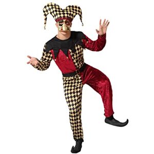 Atosa -54162 -54162-Costume-Déguisement Arlequin M-L-Adulte, Homme, 54162, Rouge, M-L - Publicité