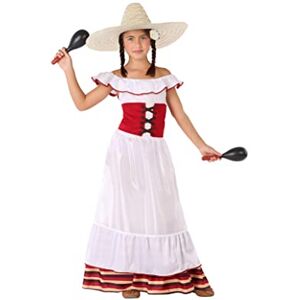 Atosa -60086 Costume-Déguisement Mexicaine 5-6, Fille, 60086, Blanc, De De 5 à 6 ans - Publicité