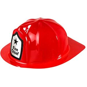 Amakando Casque de Protection Soldat du feu pour Pompier Femme & Homme/Rouge/Accessoire pour Costume de Pompier Fire Helmet/Idéal pour Carnaval & soirée à thème - Publicité