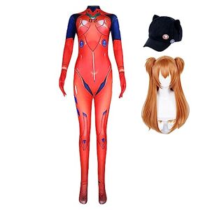 Gooyeh Costume de cosplay Ayanami Rei/Asuka Langley Soryu pour enfants et adultes Costume Anime Cosplay complet Costume de bande dessinée Con Costume d'Halloween avec perruque/chapeau - Publicité