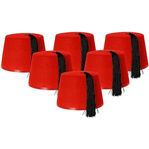 I LOVE FANCY DRESS Ilovefancydress Lot de 24 chapeaux de KUKI FEZ avec pompon noir Chapeau en feutre pour homme et femme idéal pour la guerre froide russe, turc, arabe, médecin voyagant dans le temps - Publicité