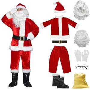 MYSTELLA Costume de Père Noël pour Hommes Complet de Déguisement de Noël Adulte Vêtement de Père Noël Homme（XXL - Publicité