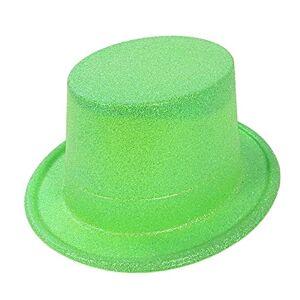 Achlibe Chapeaux hauts pour adultes Chapeau de smoking à paillettes Chapeau de magicien Unisexe Vert fluo Taille unique - Publicité