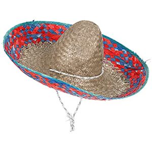 Vegaoo DEGUISE TOI Sombrero Mexicain Bordure Rouge et Bleu Adulte Sombreros - Publicité