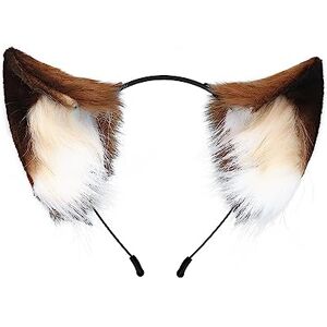 harayaa Renard chat oreille cheveux cerceau chapeaux Cosplay bandeau Costume pour jeu de rôle femmes filles, Chocolat - Publicité