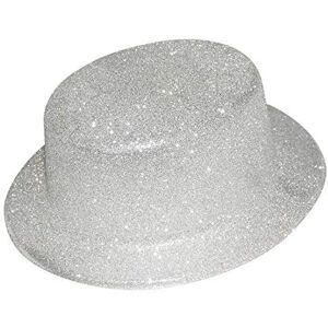 P'tit Clown 63551 Chapeau Plastique HDF Adhésif Bords Arrondis Paillettes Argent - Publicité