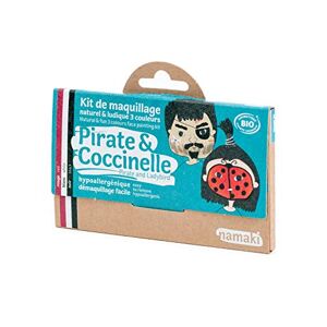 Namaki - Maquillage enfants Kit 3 Couleurs Pirate & Coccinelle Bio Rouge, Blanc, Noir - Publicité