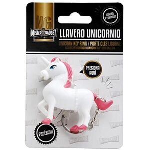 MISTER GADGET MG3117 Porte Cles Licorne Sonore Lumineux Mignon Blanc Rose - Publicité