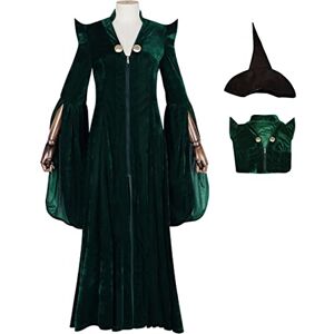 YEAJION Minerva McGonagall Déguisement Adulte Cosplay Magie École Vice Principal Uniforme Cape Chapeau Complète Vêtements Halloween Carnaval Anniversaire Fête Costume et Baguette - Publicité