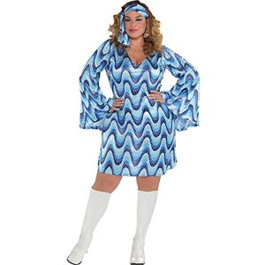 amscan - Blue Disco Lady Spiderman, Harry Potter, Wonder Woman, Elsa, Naruto Ensemble de Costume, 10237302, Multicolore, 42-44 - Publicité