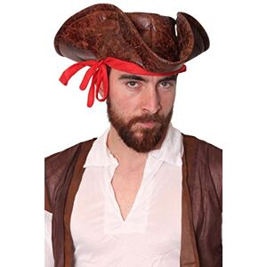 I LOVE FANCY DRESS ALLURE cuir adultes pirate Tricorner BOAT Party CHAPEAU ACCESSOIRE DE Déguisement Marron ALLURE cuir pirate Casquette avec joint Bandana Disponible en multiple paquet tailles Marron, PACK OF 1 - Publicité