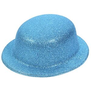 Alsino Chapeau de déguisement Forme Melon Accessoire Unique pour Adulte Homme-Femme Fille garçon en PVC Plastique avec Paillettes idéales pour soirées déguisées Paillettes Turquois - Publicité