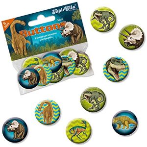 Mauder Verlag Lutz 67246 Lot de 8 mini badges en forme de dinosaure et T-Rex avec épinglette - Publicité