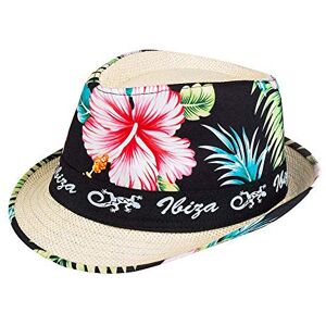 Boland 52226 Chapeau Ibiza avec motif de fleurs, beach party,chapeau de soleil, carnaval, fête à thème - Publicité