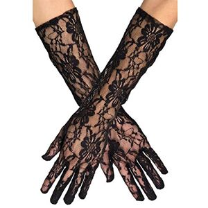 Boland 03002 – Gants Milan, 1 paire en dentelle noire, accessoire années 20, Charleston, costume, carnaval, soirée à thème,Noir,Taille unique - Publicité