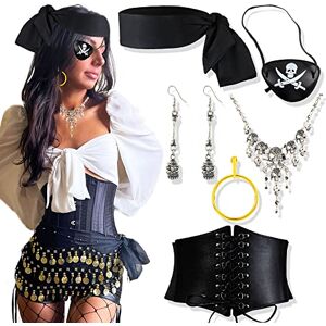 JeVenis Noir déguisement jeune fille femme Chapeau de pirate pour adulte Accessoires de costume - Publicité