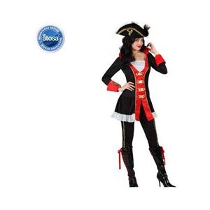 Atosa Deguisement De Capitaine De Pirate Femme Anglais - Noir / rouge - T-2 Blanc - Publicité