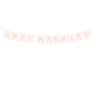 Party Deco Banniere mariage murale Just Married rose