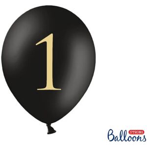 "Lot de 10 ballons noirs avec inscription ""1"""